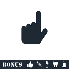 Obraz premium Hand cursor icon flat