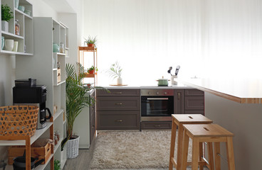 Interior of modern comfortable kitchen
