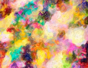 Printed kitchen splashbacks Game of Paint Pretty oil painting abstraction. Print art for wall decor. Impressionism style spring collection. Chaotic conceptual brush strokes on canvas. Warm colors background for rich creative graphic design.