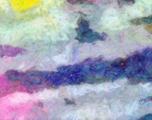 Obraz premium Pretty oil painting abstraction. Print art for wall decor. Impressionism style spring collection. Chaotic conceptual brush strokes on canvas. Warm colors background for rich creative graphic design.
