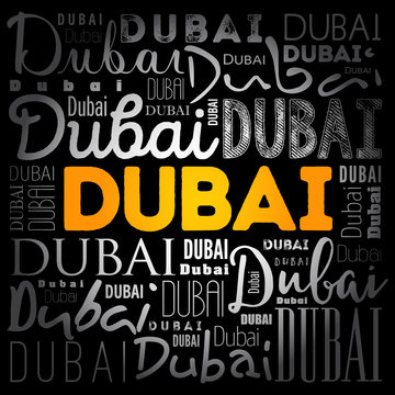 Dubai wallpaper word cloud, travel concept background