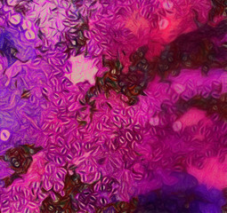 Pretty oil painting abstraction. Print art for wall decor. Impressionism style spring collection. Chaotic conceptual brush strokes on canvas. Warm colors background for rich creative graphic design.