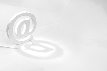 Email sign on white background with real shadow.