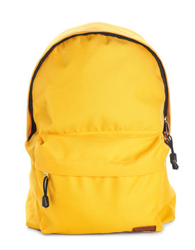 School Backpack On White Background