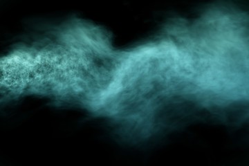 Beautiful 3D illustration of mystical heavy line of smoke isolated on black background