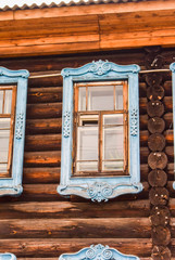 Wooden Windows in old houses in the Russian North. Nice shots. Carving. Traditional wood housing