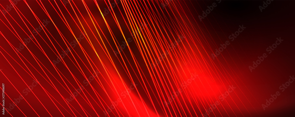 Poster shiny color neon light with lines, abstract wallpaper, shiny motion, magic space light. techno abstr