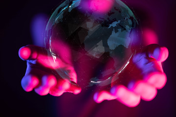 Global network concept. 3D rendering