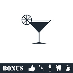 Cocktail icon flat