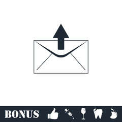 Mail arrow icon flat