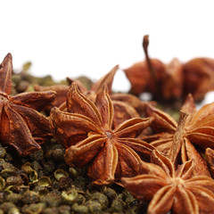 star anise on white background