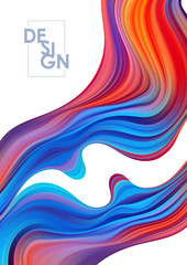Vector Colorful flow poster background. Wave Liquid shape. Modern abstract design