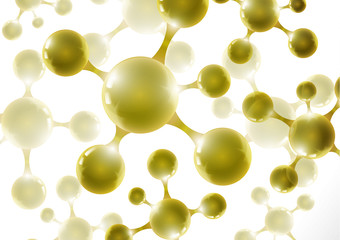 Chemical vector nanotechnology background with 3d macro molecules. Vector illustration for scientific, chemical, physical, educational and other projects.
