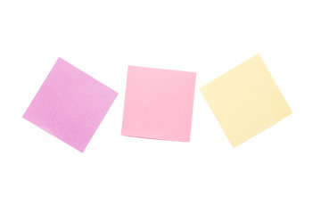Colorful sticky notes isolated on white background