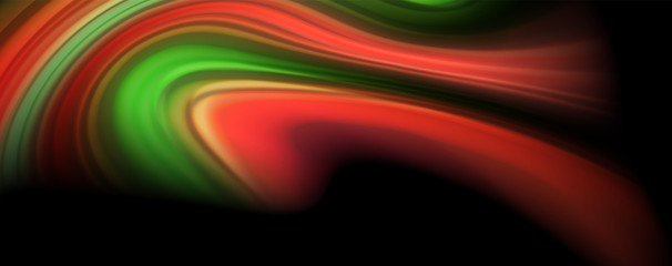 Fluid liquid color wave lines, glowing colorful light effect, abstract composition template. Geometric technology abstract pattern. Movement concept