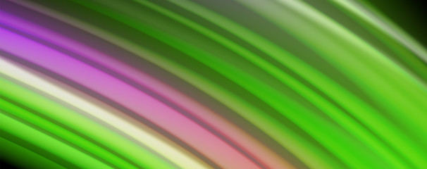 Modern rainbow liquid color flow colorful poster. Wave Liquid shape in black color background. Abstract composition