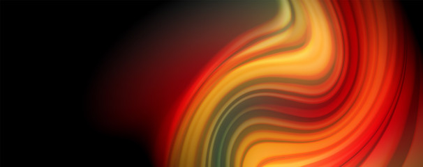 Flowing liquid colors - modern colorful flow poster. Wave liquid shapes. Art design for your design project