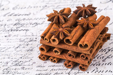 Red apple with cinnamon