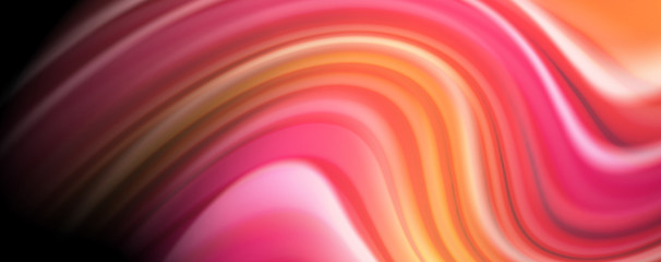 Abstract wave lines fluid rainbow style color stripes on black background. Artistic illustration for presentation, app wallpaper, banner or poster