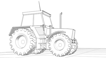tractor graphic sketch illustration 3d © Svjatoslav