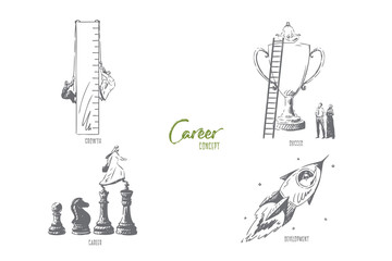 Career, growth, success, development concept sketch