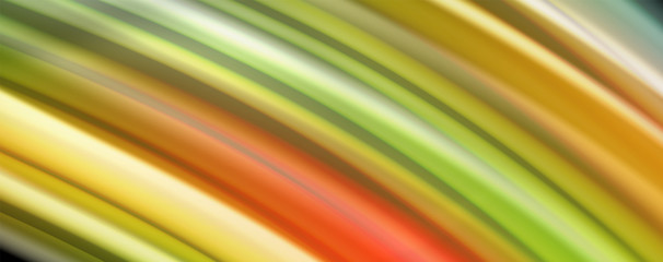 Fluid liquid color wave lines, glowing colorful light effect, abstract composition template. Geometric technology abstract pattern. Movement concept