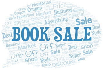 Book Sale Word Cloud. Wordcloud Made With Text.