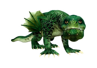 3D Rendering Fairy Tale Dragon on White