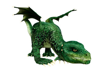 Fototapeta premium 3D Rendering Fairy Tale Dragon on White