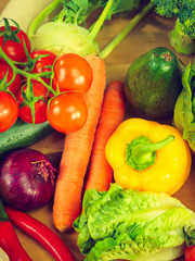 Many healthy colorful vegetables