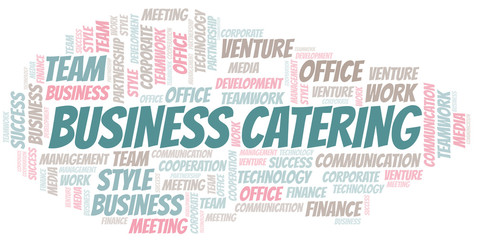 Fototapeta premium Business Catering word cloud. Collage made with text only.
