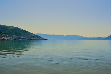 Fototapeta na wymiar Adriatic sea coast in the city of Vlore / Vlora. Albania coastline
