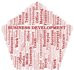 Business Development word cloud. Collage made with text only.