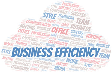 Business Efficiency word cloud. Collage made with text only.