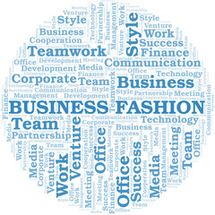 Fototapeta premium Business Fashion word cloud. Collage made with text only.