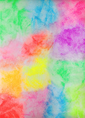 Bright Checkered Colored Hand-Drawn Watercolor Background.