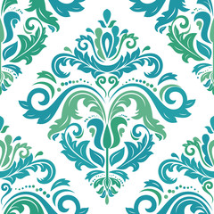 Fototapeta na wymiar Orient vector classic colored pattern. Seamless abstract background with vintage elements. Orient background. Ornament for wallpaper and packaging