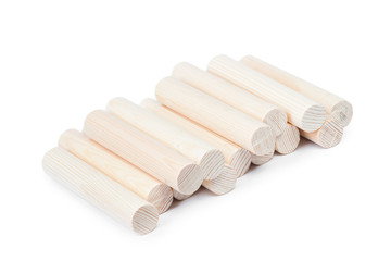 Heap of decorative wooden logs