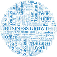 Business Growth word cloud. Collage made with text only.