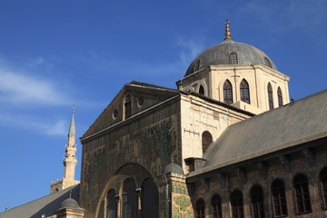 Fototapeta na wymiar Damascus Umayyad Mosque located in Damascus, the capital city of Syria