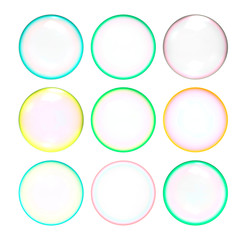 Set of colorful soap bubbles.