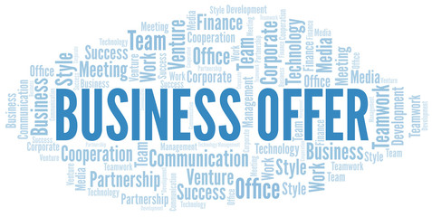 Fototapeta premium Business Offer word cloud. Collage made with text only.