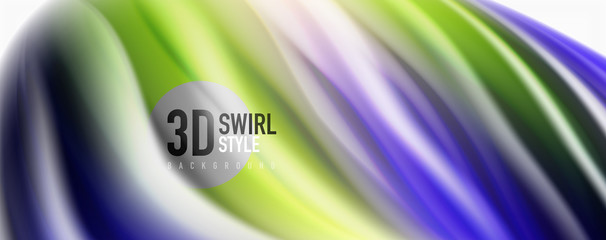 Glossy colorful liquid waves abstract background,, modern techno lines