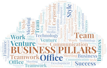 Obraz premium Business Pillars word cloud. Collage made with text only.