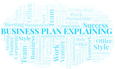 Fototapeta premium Business Plan Explaining word cloud. Collage made with text only.