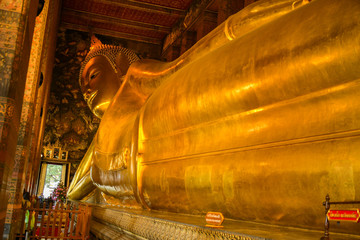 Fototapeta premium Buddha statue in Wat Pho ,Bangkok Thailand.