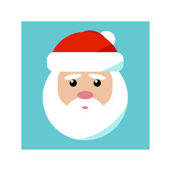 Flat Santa Claus icon. Christmas and winter theme. Vector illustration.