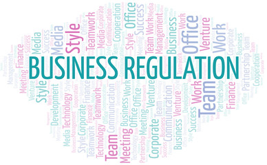 Fototapeta premium Business Regulation word cloud. Collage made with text only.
