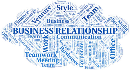 Obraz premium Business Relationship word cloud. Collage made with text only.