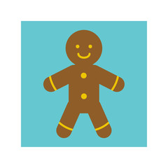 Flat gingerbread icon. Christmas and winter theme. Vector illustration.